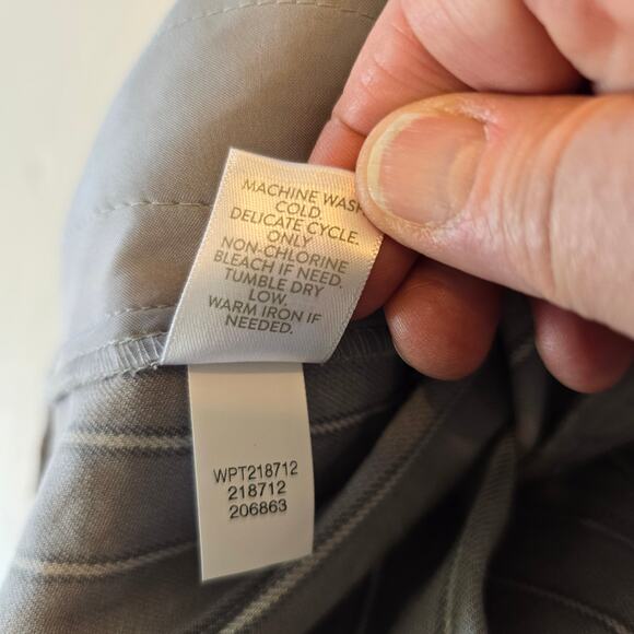 J Jill Linen Stretch Crop Pants Women's 10P Grey Multi Stripe Coastal Career NEW - Picture 8 of 10